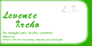 levente krcho business card